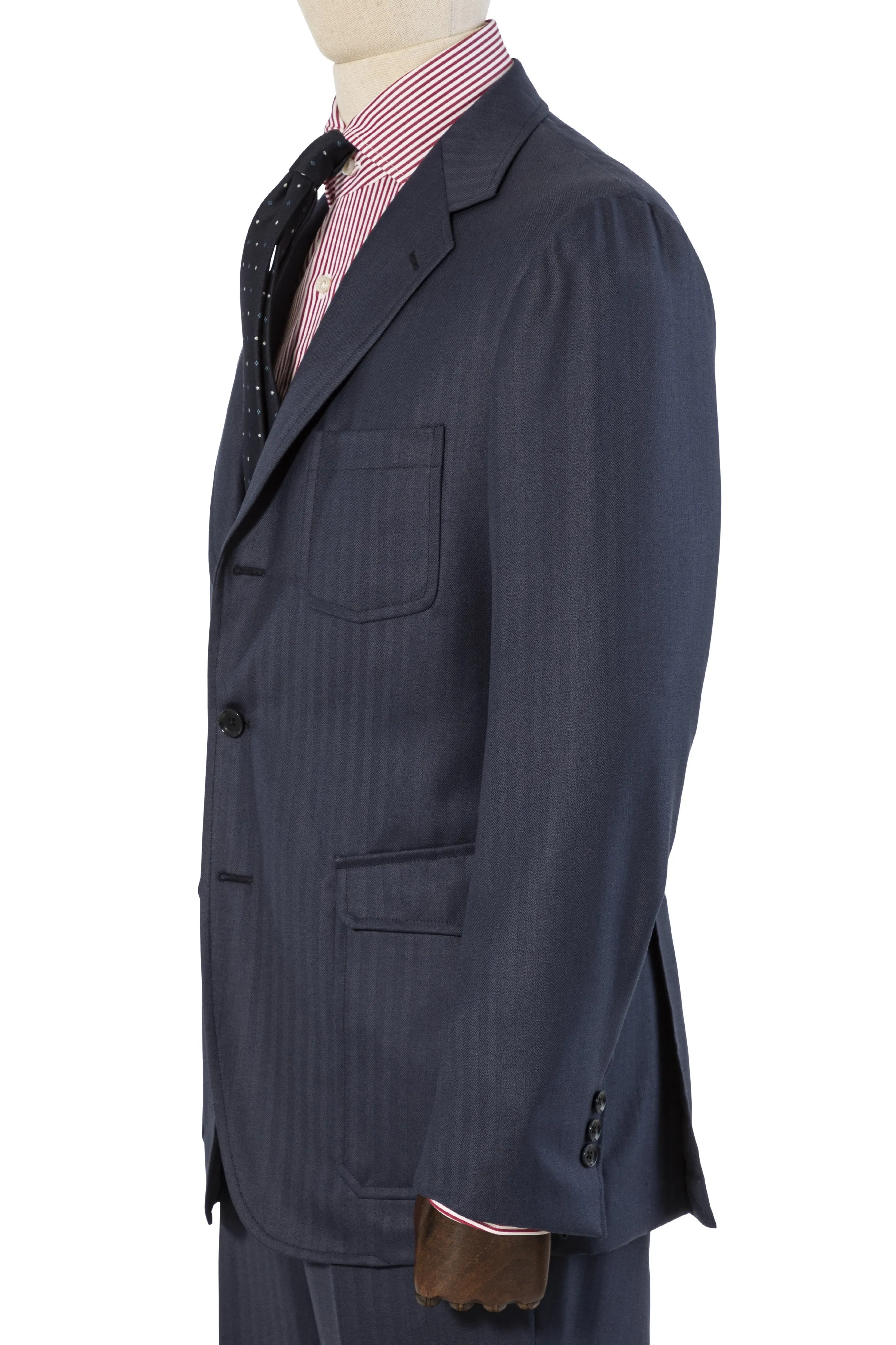 The Armoury by Ring Jacket Model 11A Royal Blue Dormeuil Wool Herringbone Suit