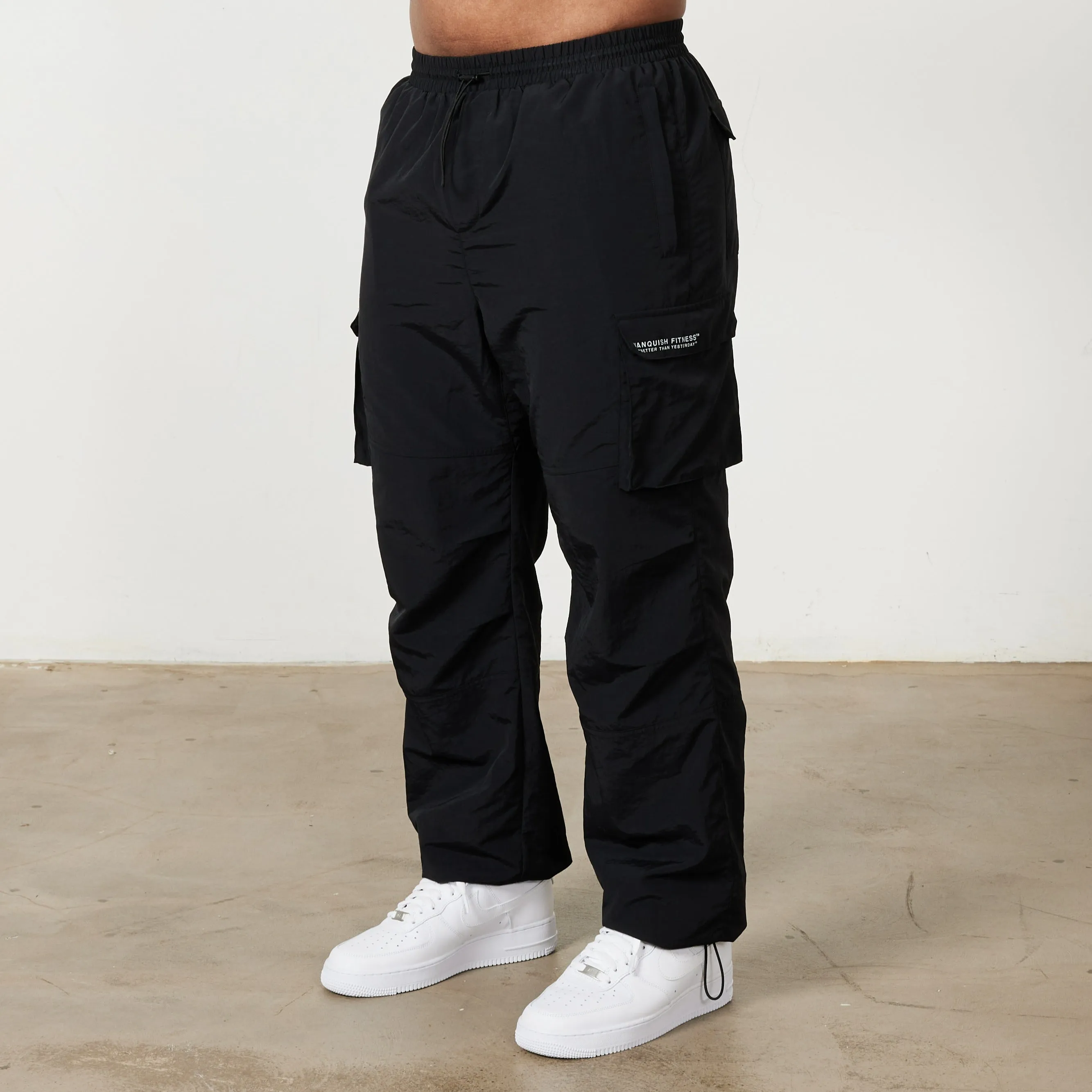 Vanquish Black Cargo Track Pants