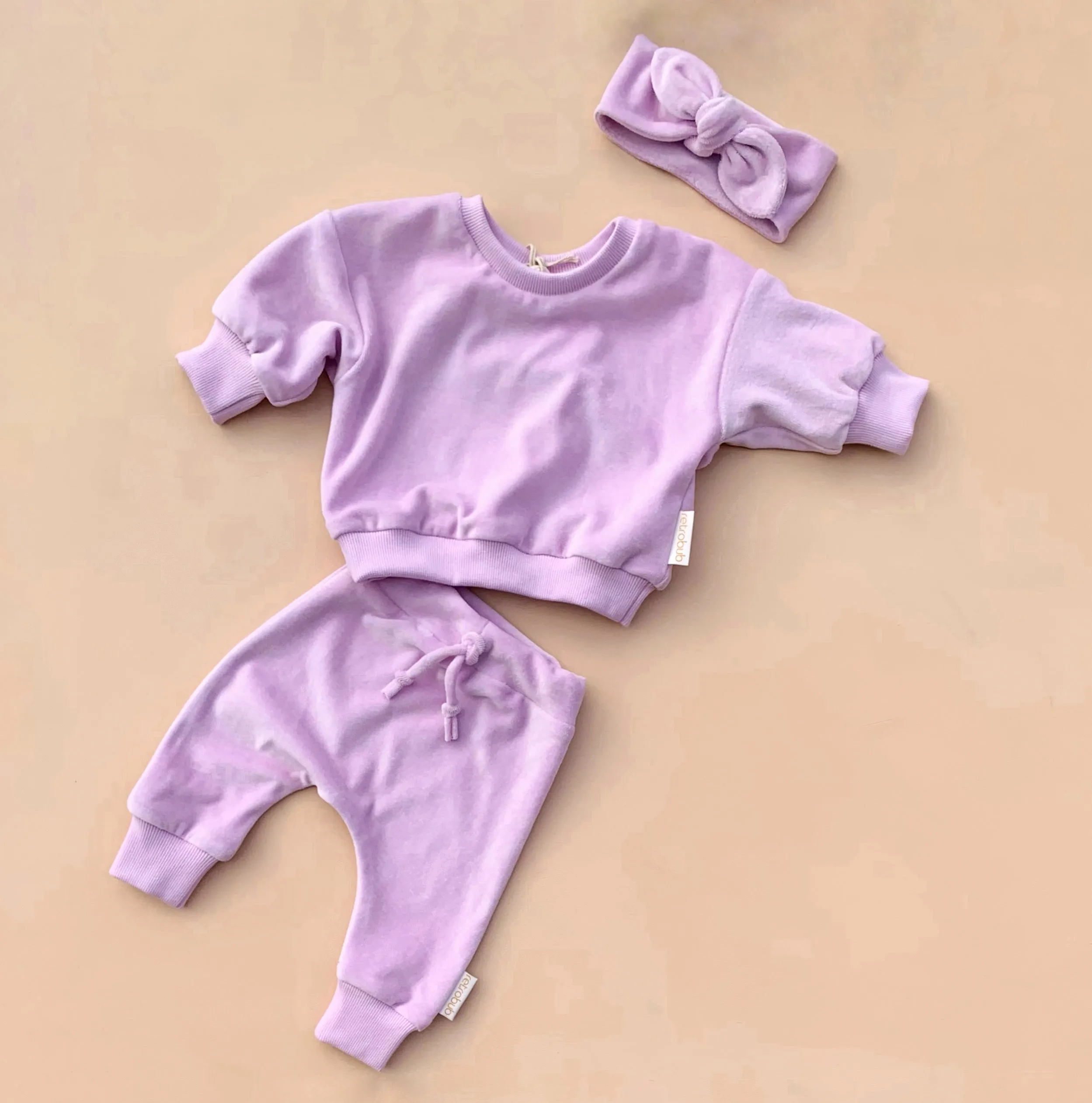 VELOUR baby baggy sweater - LAVENDER