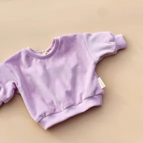 VELOUR baby baggy sweater - LAVENDER